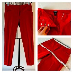 Stretch Ankle Red Pants 4 pockets High Waist with 3 hooks SZ 10 SOHO Apparel LTD